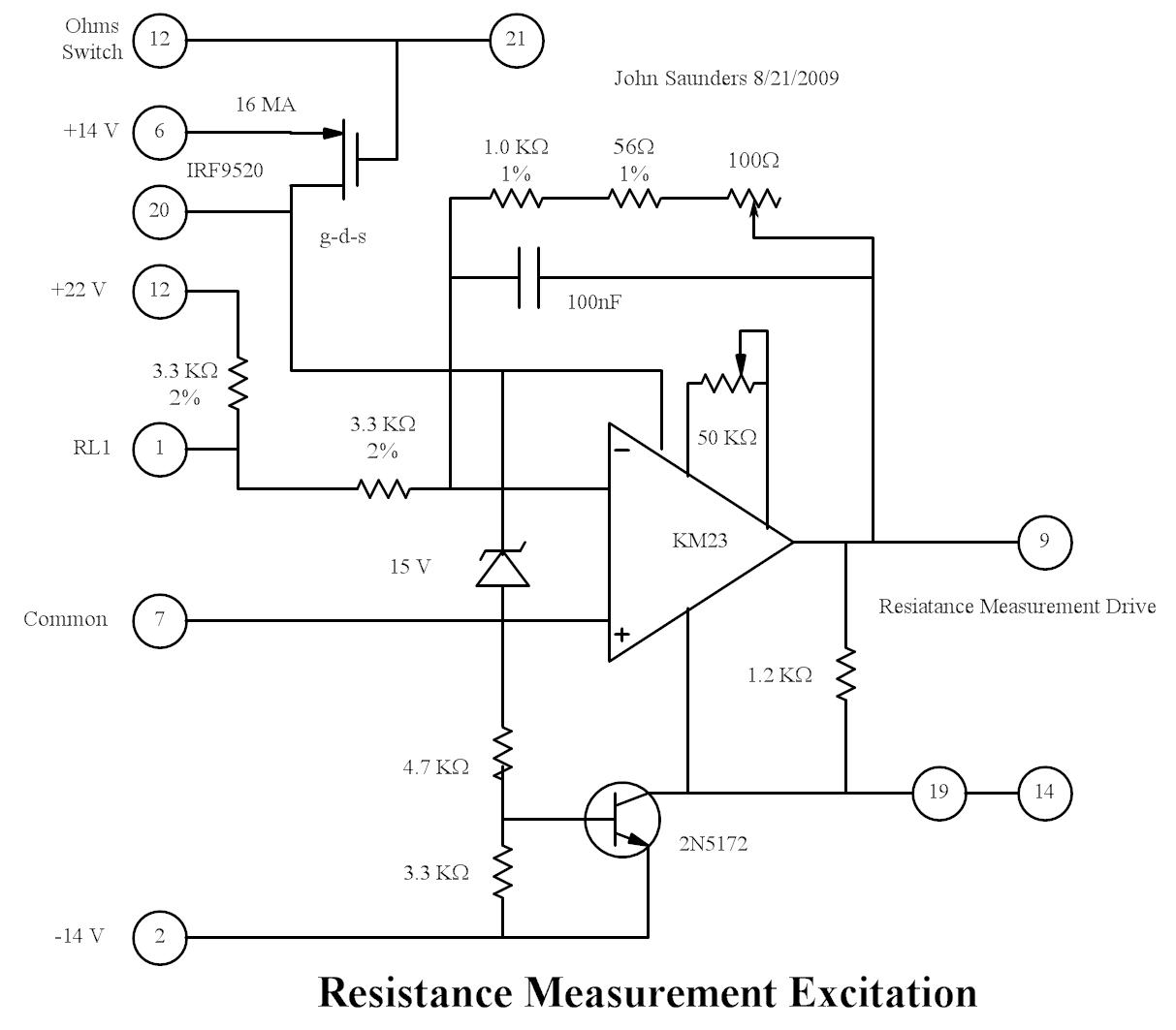 Resistance excitation circuit